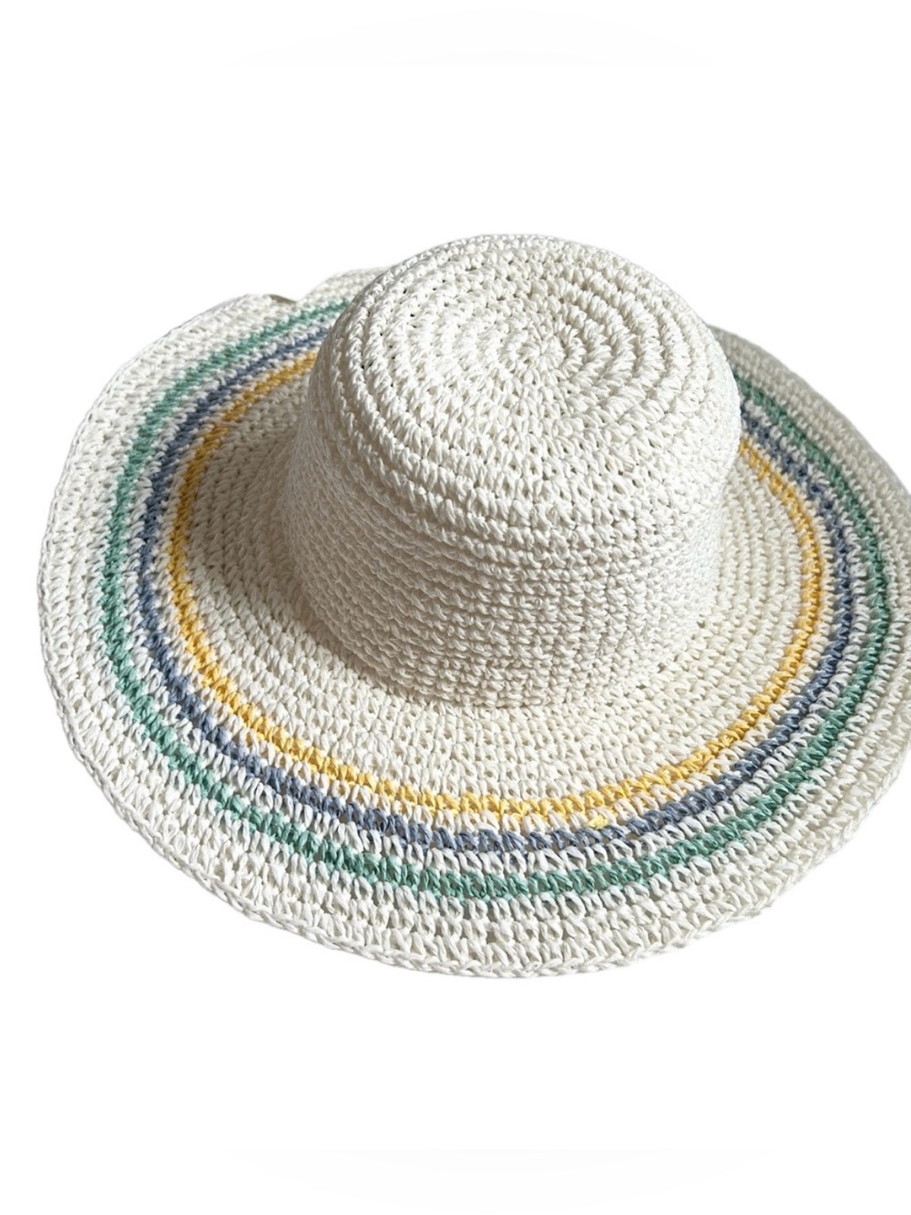 Hurley Woman’s Straw White Brim Summer Hat NWT